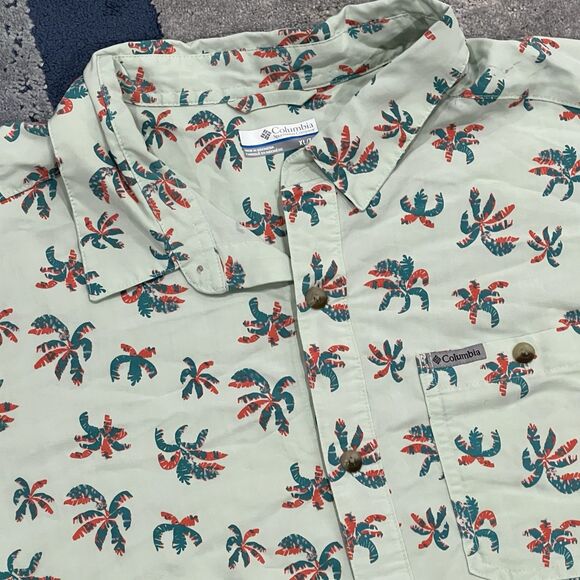 Columbia Omni Shade Short Sleeve Shirt Button Front Floral Men’s UPF 30 XL - Picture 3 of 10